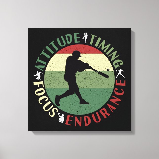 Toile Valeurs d'équipe de baseball motivationnelles (Recto)