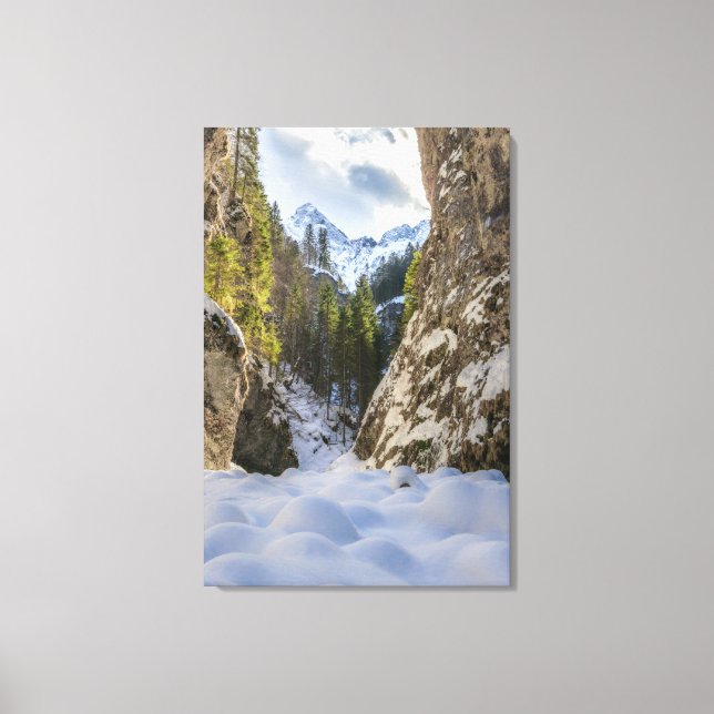 Toile Vallée et montagnes d'hiver et de printemps (Recto)