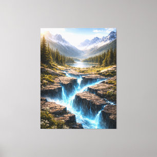 Toile Vallée mystique de la montagne – Paysage naturel d