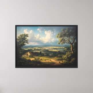 Toile Vallée pastorale avec chaumière