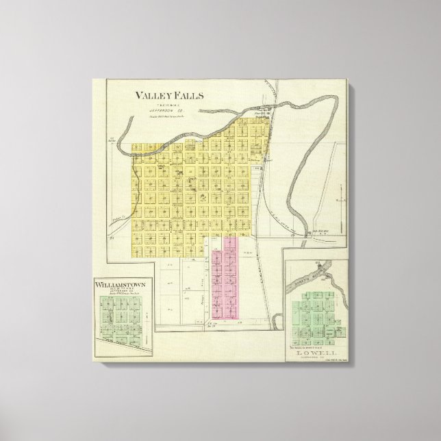 Toile Valley Falls, Williamstown et Lowell, Kansas (Recto)