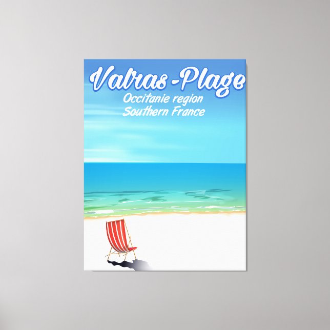 Toile Valras-Plage France affiche de voyage de plage. (Recto)