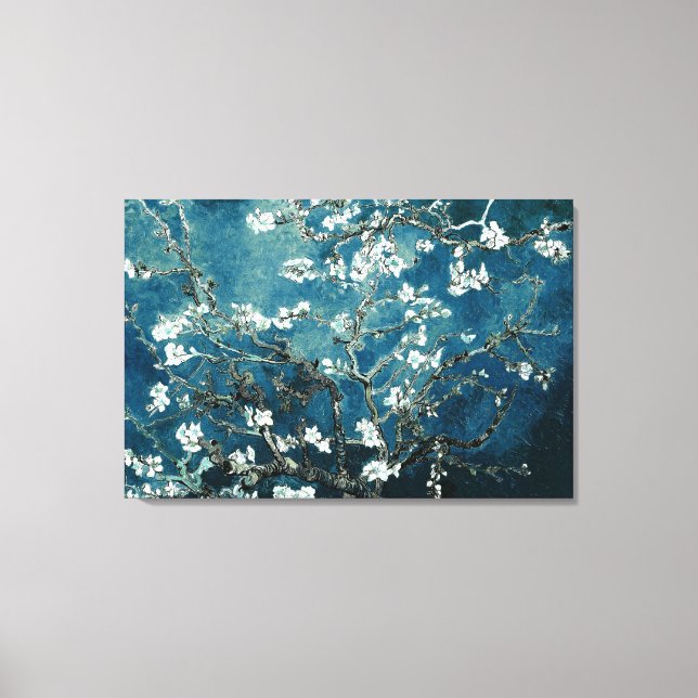 Toile Van Gogh Almond Blossoms Dark Turquoise (Recto)
