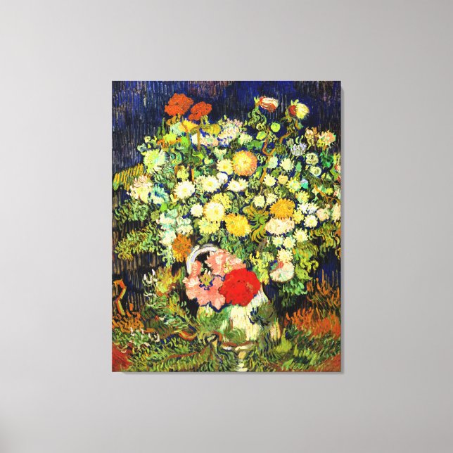 Toile Van Gogh - Bouquet de fleurs dans un vase (Recto)