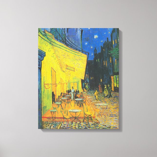 Toile Van Gogh Café Terrasse Rue Française Scène (Recto)