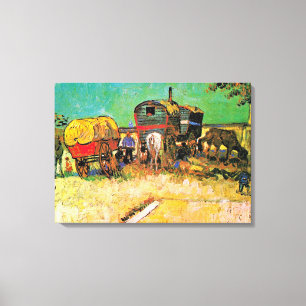 Toile Van Gogh - Camp tzigane avec Cheval Dray