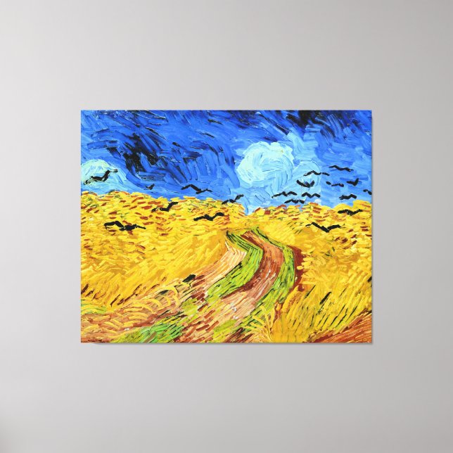 Toile Van Gogh - Champ de blé avec corneilles, célèbre p (Recto)