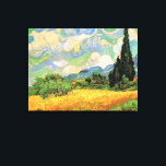 Toile Van Gogh Champ de blé w Cyprès à Haute Galline<br><div class="desc">Blé Field avec Cyprès à la Haute Galline Près d'Eygalieres par Vincent van Gogh est une peinture de paysage de post impressionnisme d'art vintage. Des nuages blancs tourbillonnent dans le ciel bleu avec des champs de blé et de cyprès sur une ferme. À propos de l'artiste : Vincent Willem van...</div>