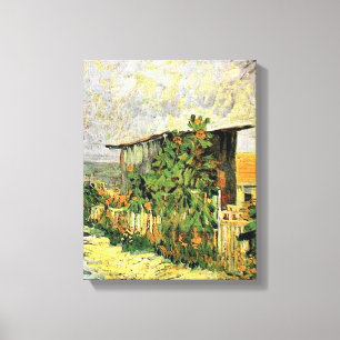 Toile Van Gogh - Chemin Montmarte avec des tournesols,