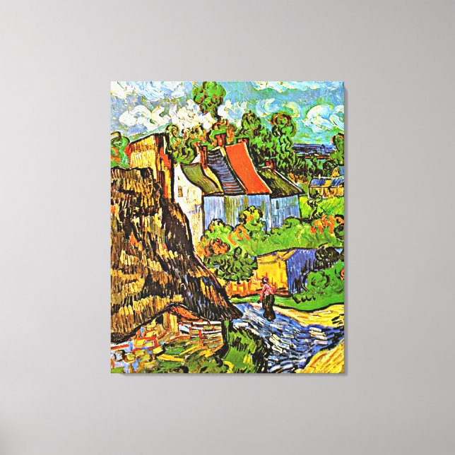 Toile Van Gogh - Maisons à Auvers (Recto)