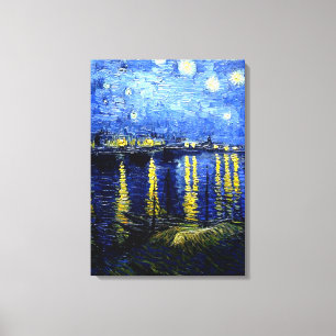 Toile Van Gogh - Nuit étoilée sur le Rhône 2020