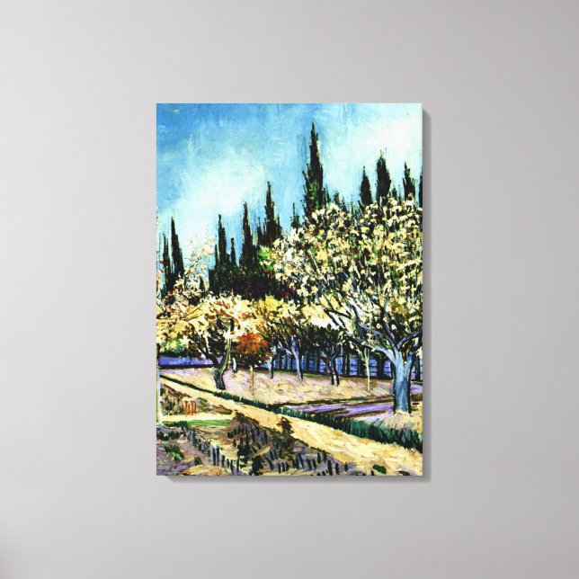 Toile Van Gogh - Orchard Entouré de Cyprès (Recto)