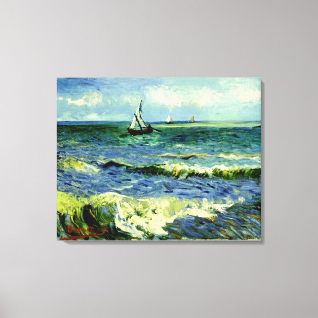 Toile Van Gogh peinture, Seascape, (Recto)