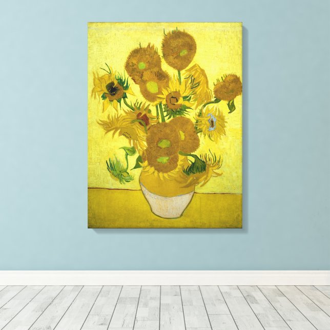 Toile Van Gogh - Sunflowers, 4ème version, répétition (Insitu (Plancher de Bois))