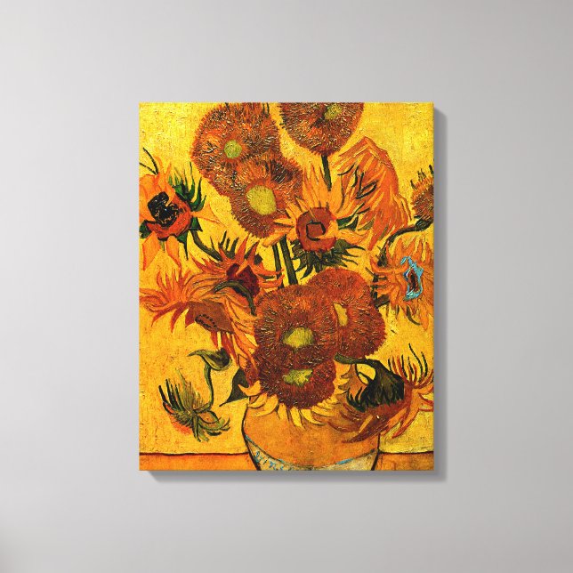 Toile Van Gogh - Vase avec 15 tournesols (Recto)