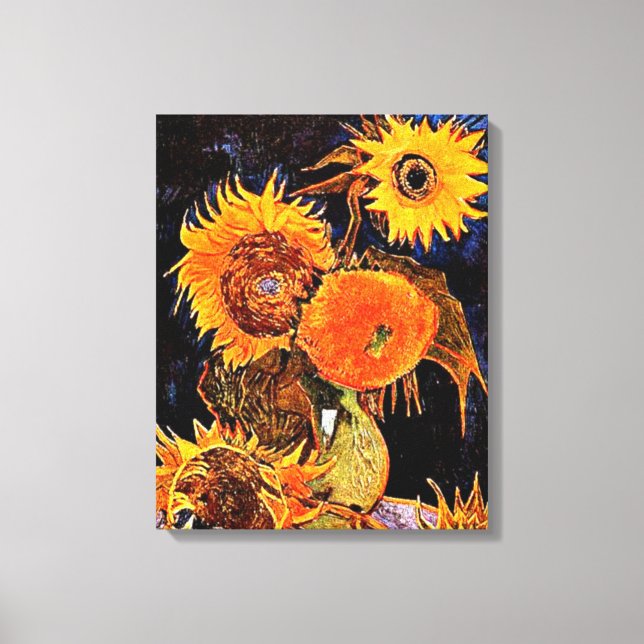 Toile Van Gogh - Vase avec six tournesols (Recto)