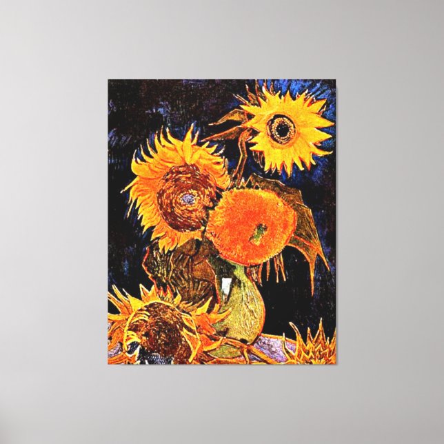 Toile Van Gogh - Vase avec six tournesols (Recto)