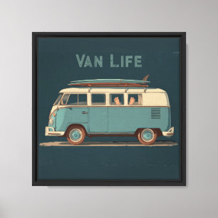 Toile Van vintage surf - Conception rétro de camping-car