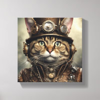 Vapeur Punk Cat Canvas Art