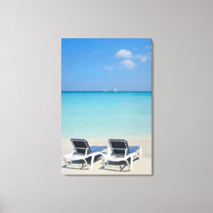 Toile Varadero, Cuba. Sable et chaises de plage