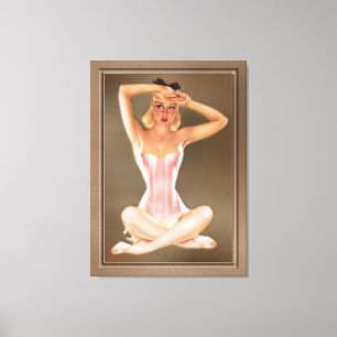Toile Varga Girl In A Pink Corset par Alberto Vargas