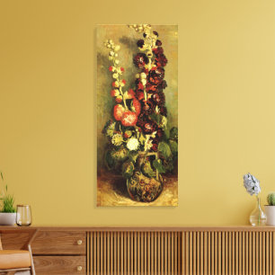 Toile Vase aux roses trémières par Vincent van Gogh