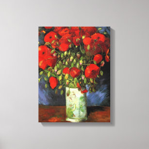 Toile Vase avec des papillons rouges   Vincent Van Gogh