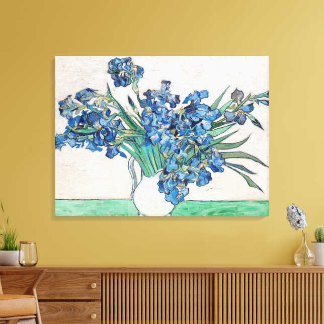 Toile Vase de fleurs avec iris de Vincent van Gogh (Insitu(Salon))