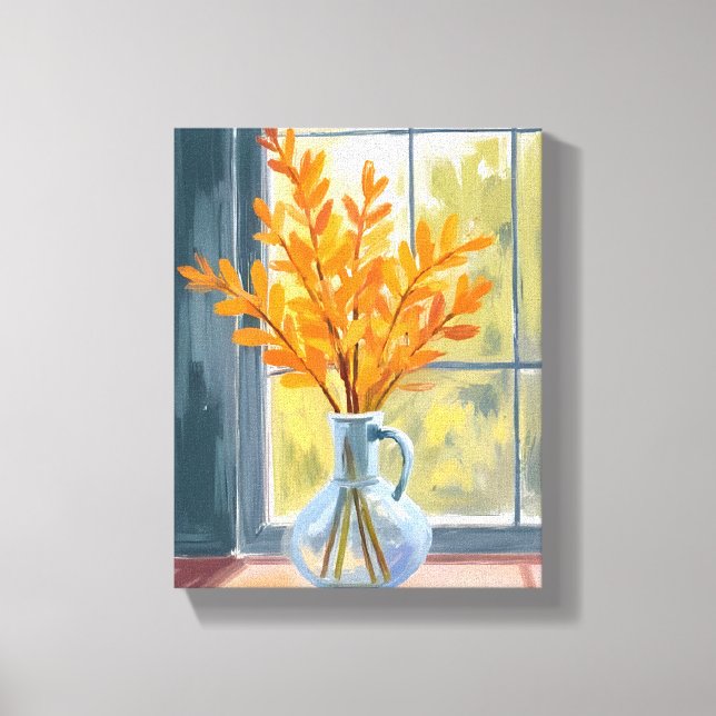 Toile Vase de fleurs d'automne aquarelle (Recto)