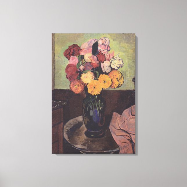 Toile Vase de fleurs Suzanne Valadon sur une table ronde (Recto)