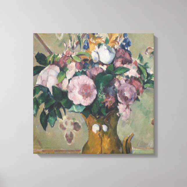 Toile Vase de fleurs vintage Paul Cezanne (Recto)