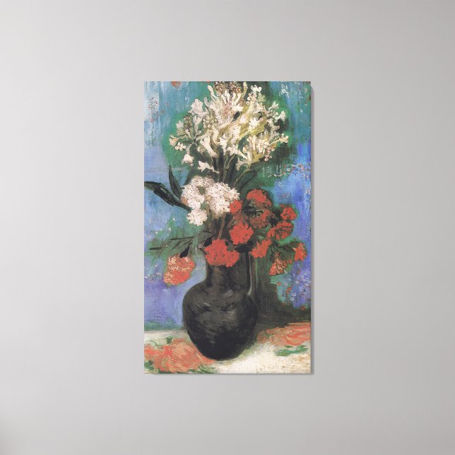 Toile Vase des oeillets et autres fleurs de Van Gogh (Recto)