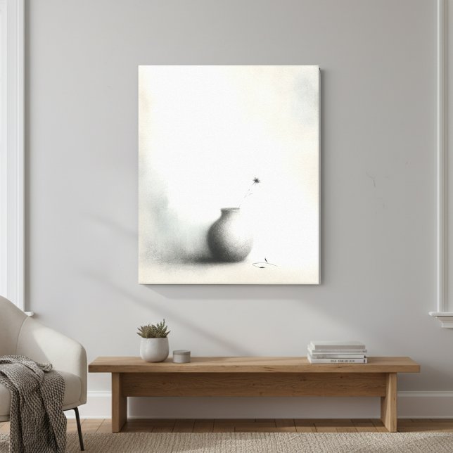 Toile Vase Minimaliste & Pissenlit (Créateur téléchargé)