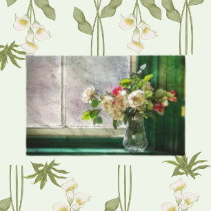 Toile Vase Vitre Fenêtre, Floral Flower Art Canvas Impri