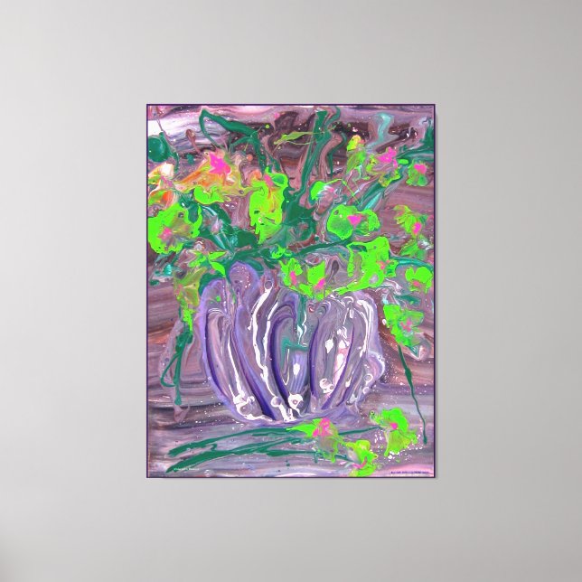 Toile "Vase with flowers" mod. acrylic, impressionism (Recto)