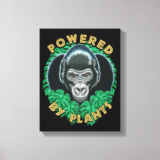 Toile Vegan Gorilla - Propulsé Par Citation Plante (Recto)