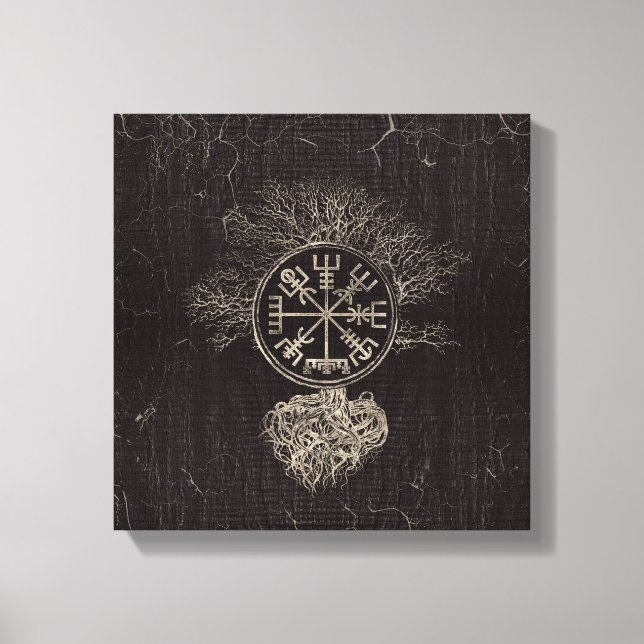 Toile Vegvisir et arbre de vie -Yggdrasil (Recto)