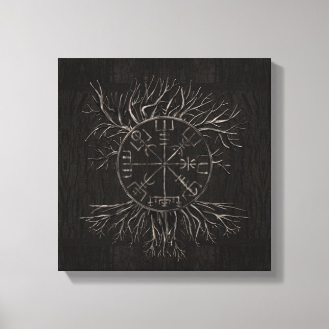 Toile Vegvisir et arbre de vie Yggdrasil (Recto)