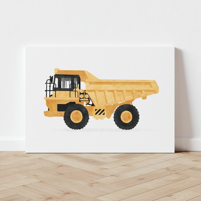 Toile Véhicule de construction de camions à vidange jaun (Créateur téléchargé)