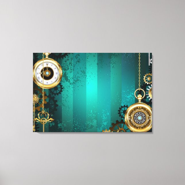 Toile Veille bijoux Steampunk sur un Arrière - plan vert (Recto)