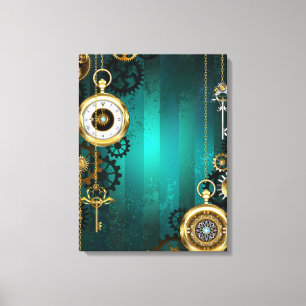 Toile Veille bijoux Steampunk sur un Arrière - plan vert