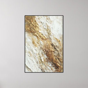 Toile Veine d'Or avec Couches Beige et Blanche Art Abst