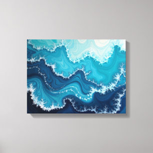 Toile Veines de l'océan – Fluide marin abstrait 40x30 cm
