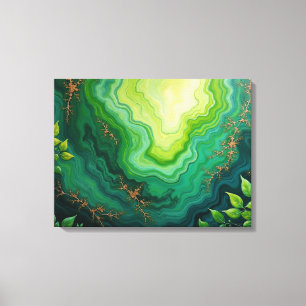 Toile Veines Verdoyantes – 24"x18" Flux Jungle Abstrait 