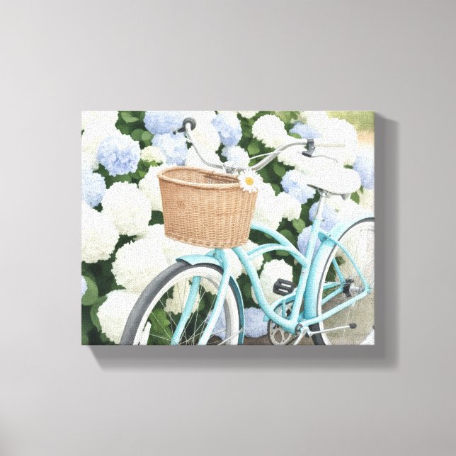 Toile Vélo avec Panier Aquarelle (Recto)