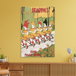 Toile Vélo tandem Art nouveau vintage