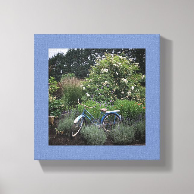 Toile Vélo vintage dans le jardin (Recto)