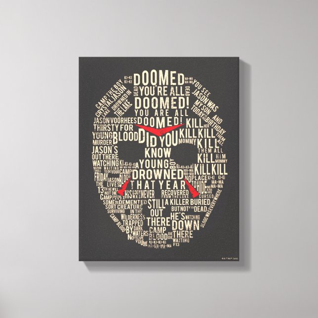 Toile Vendredi 13 | Masque de hockey typographique (Recto)