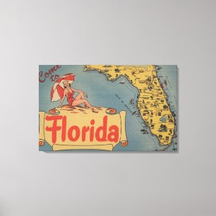 Toile Venez à la carte de la Floride de l'état, fille