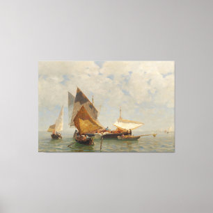 Toile Venise, bateau de pêche dans la lagune (1889)